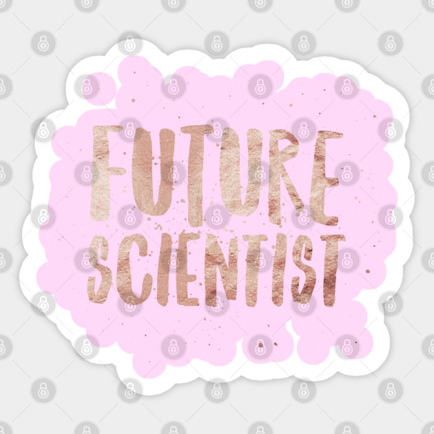 Girl Future Scientist Print Dark Pink Sticker by AstroGearStore